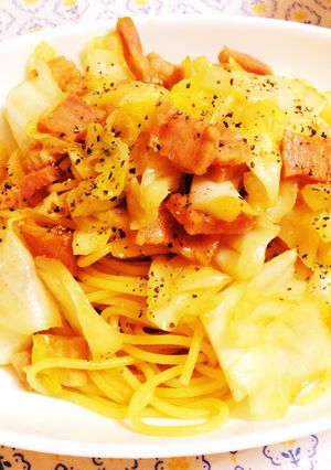 ベーコンとキャベツの簡単パスタ-レシピのメイン写真