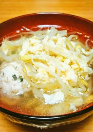 鶏団子と豆もやしのスープ-レシピのメイン写真