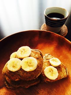 小麦・乳・卵不使用♪黒糖きな粉パンケーキ-レシピのメイン写真