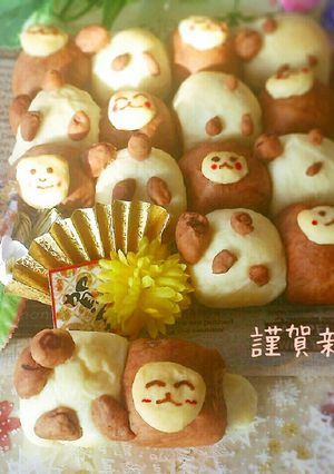 HBで♡ゆく年くる年お正月3Dちぎりパン-レシピのメイン写真