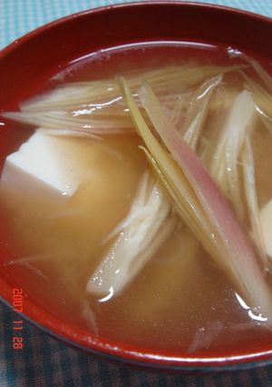 みょうがと豆腐のお味噌汁-レシピのメイン写真