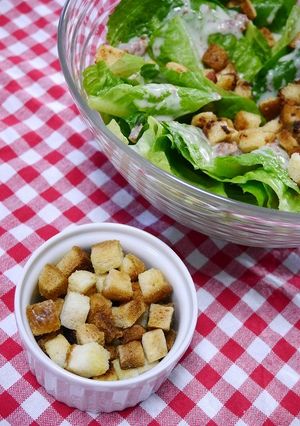 レンジでクルトン（シーザーサラダ）-レシピのメイン写真