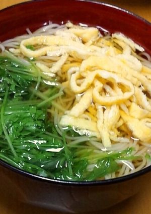水菜と薄焼き卵のにゅうめん-レシピのメイン写真