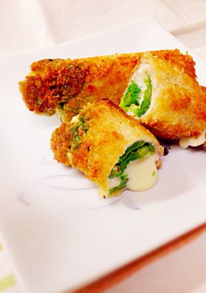 ノンメタポークde菜の花チーズ揚げ-レシピのメイン写真