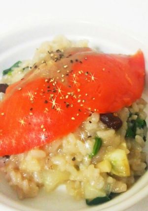 お赤飯でつくる和風リゾット♪-レシピのメイン写真
