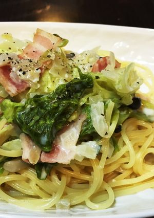 キャベツたっぷりクリームスパゲッティ♪-レシピのメイン写真