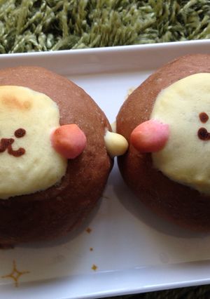 ふわふわお猿のチョコバナナクリームパン-レシピのメイン写真