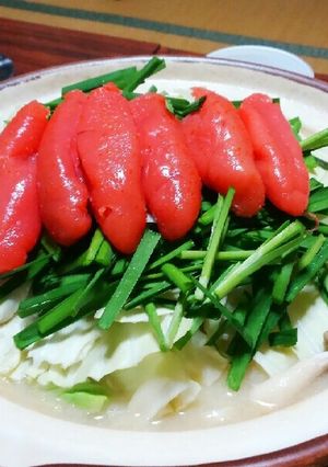 明太子もつ鍋(鍋キューブ使用)-レシピのメイン写真