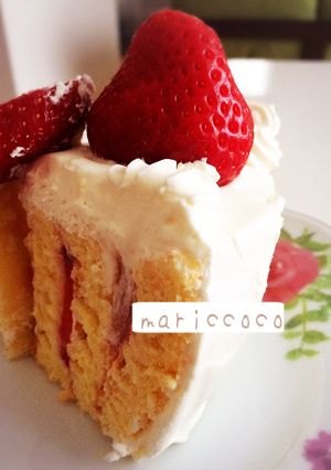 簡単ロールケーキでデコレーションケーキ♡-レシピのメイン写真