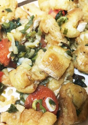 トマトと厚揚げのにんにく醤油炒め（覚書）-レシピのメイン写真