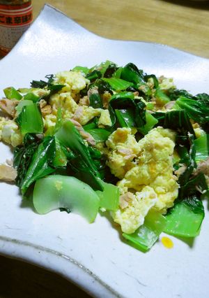 シーチキンと青梗菜で卵炒め-レシピのメイン写真