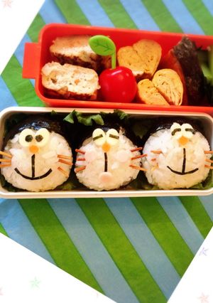 30分で簡単！キャラ弁 三つ子ドラえもん-レシピのメイン写真
