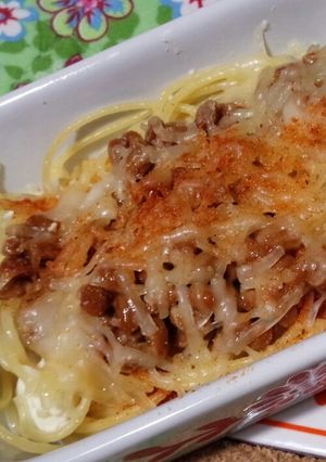 納豆カレーチーズパスタ-レシピのメイン写真