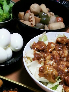 お正月/飲み会/筑前煮/味噌ニンニク炒め-レシピのメイン写真