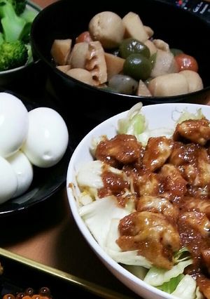お正月/飲み会/筑前煮/味噌ﾆﾝﾆｸ炒め-レシピのメイン写真