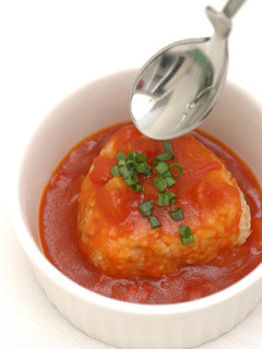 和風★ツナチーズおにぎりのトマトあん♪-レシピのメイン写真