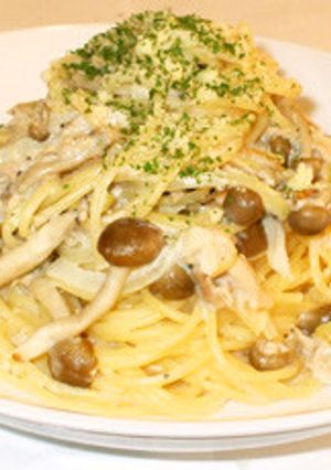 簡単パスタランチ♪クリームパスタ♪ツナ茸-レシピのメイン写真