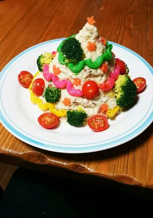ポテトサラダのクリスマスツリー-レシピのメイン写真