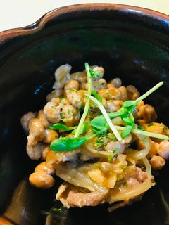 毎日の納豆●もやしの炒めもの添え-レシピのメイン写真