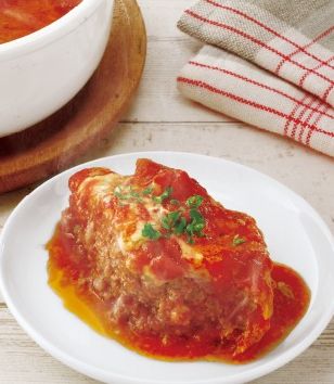 レンジでトマトチーズハンバーグ-レシピのメイン写真