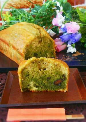 抹茶と黒豆の♡マーブルパウンドケーキ-レシピのメイン写真