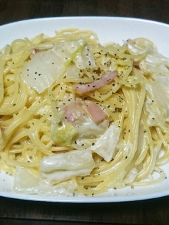 簡単!白菜とベーコンのクリームパスタ-レシピのメイン写真