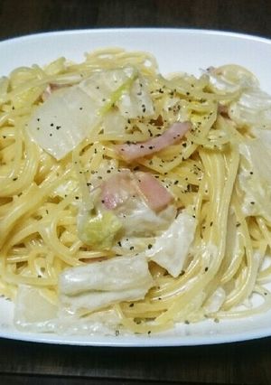 簡単！白菜とベーコンのクリームパスタ-レシピのメイン写真