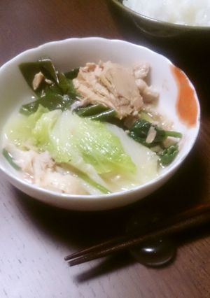 白菜とツナの鶏がらスープ煮-レシピのメイン写真