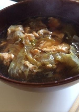 ★お雑煮リメイク★レタスの玉子スープ！-レシピのメイン写真