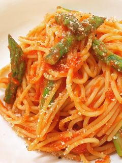 アスパラガスのトマトソーススパゲッティー-レシピのメイン写真