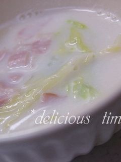 白菜とベーコンのソイミルクスープ♪-レシピのメイン写真