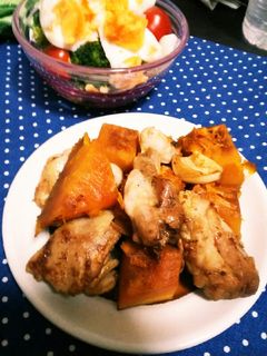 鶏もも肉とカボチャのガーリック煮-レシピのメイン写真