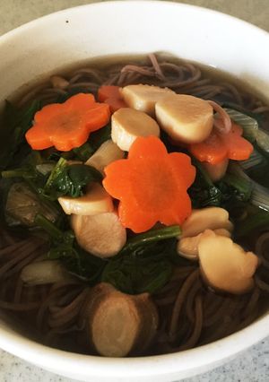 ほうれん草か小松菜甘辛お蕎麦-レシピのメイン写真