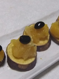 お節リメイク☆きんとんと黒豆のカナッペ-レシピのメイン写真