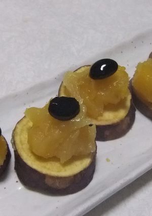 お節リメイク☆きんとんと黒豆のカナッペ-レシピのメイン写真