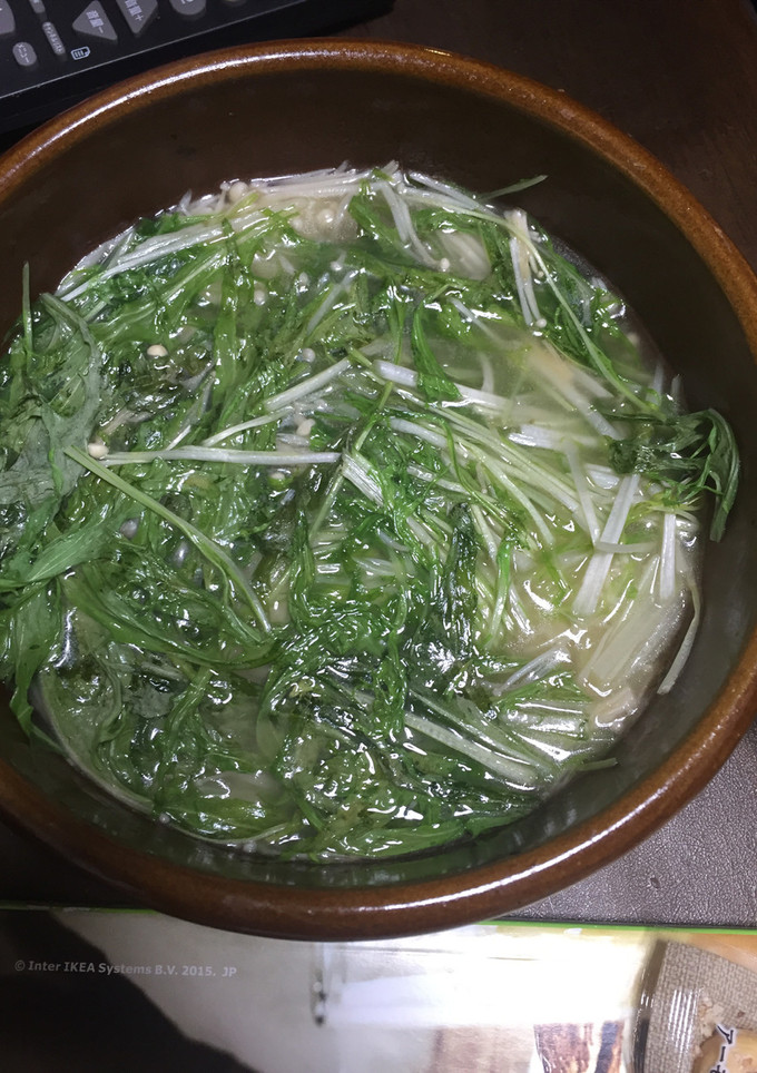 水菜とえのきのデトックス鶏がらスープ-レシピのメイン写真