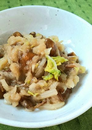 白菜と大根おろしとなめこの炒め物-レシピのメイン写真