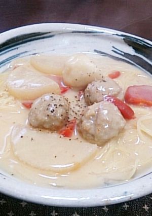 白味噌雑煮を濃く旨クリームパスタに-レシピのメイン写真