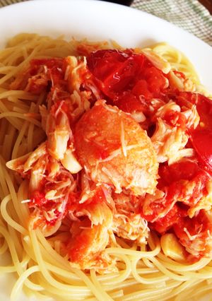 カニとココナッツオイルのパスタ-レシピのメイン写真