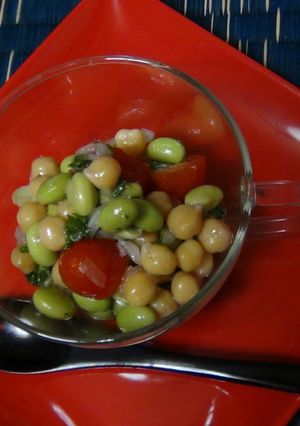 ひよこ豆のサラダ（マリネ）～エスニック　-レシピのメイン写真