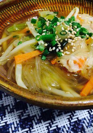 ふわふわ鶏団子のシャンタン中華スープ-レシピのメイン写真