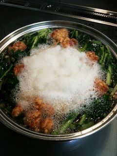 簡単!水菜と唐揚げのみぞれ煮-レシピのメイン写真