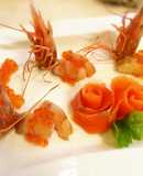 エビといくらとサーモンの前菜
