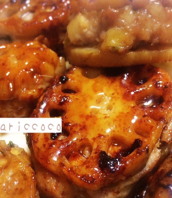 蓮根サンド 鳥挽肉 餠 チーズで甘辛-レシピのメイン写真