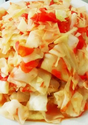 キャベツとトマトの洋風炒め-レシピのメイン写真