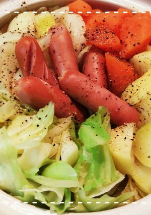 土鍋で簡単！きゃべつと根菜のポトフ-レシピのメイン写真