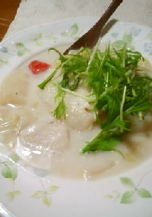 お野菜たっぷりなお餅入りクリームスープ-レシピのメイン写真