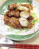 お餅消費に☆もちーずレタスの豚肉巻き