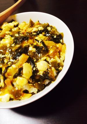 高菜漬で☻高菜と豆腐のあんかけ丼-レシピのメイン写真