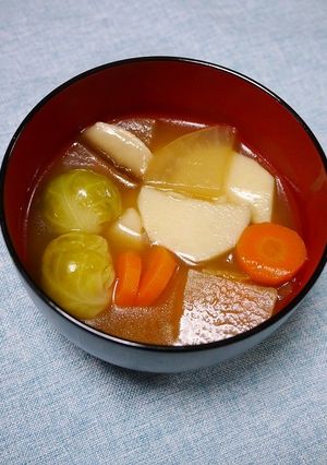簡単！芽キャベツのけんちん汁(アク抜き)-レシピのメイン写真
